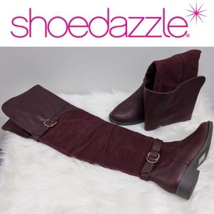 NWOT Burgundy Over the Knee Boots